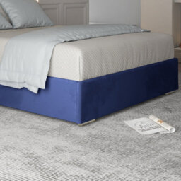 Repose Upholstered Soft Velvet Metal Designer Bed Frame - thumbnail 4