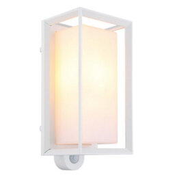Luminosa Lighting Luminosa Logana Outdoor Wall Lantern White Matt Ip44 1X E27 Dawn Dusk Sensor - thumbnail 1
