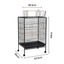 Thehotsale Open Play Top Metal Pet Bird Cage With Casters 45Cm W X 63.5Cm D X 94Cm H - thumbnail 6