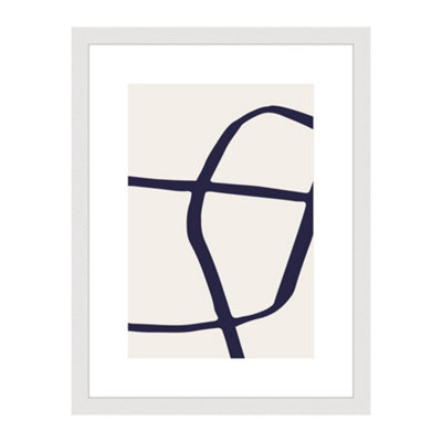Accent By Nielsen Velino White Picture Frame 30X40Cm - With Glass Front And Abstract Poster Print