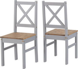 Seconique Salvador Tile Top Dining Set 4 Chairs Grey And Waxed Pine - thumbnail 3