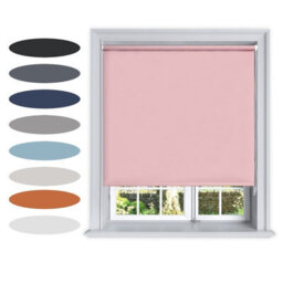 Lister Cartwright Blackout Plain Roller Blinds Windows Blind Child Safety Included (Pink, 180 Cm Width X 160 Cm Drop)