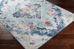 Livabliss Floransa Vintage Blue Beige Traditional Boho Living Room Rug 100 X 153 Cm Easy Care, Non Shedding - thumbnail 6