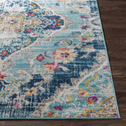 Livabliss Floransa Vintage Blue Beige Traditional Boho Living Room Rug 100 X 153 Cm Easy Care, Non Shedding - thumbnail 5