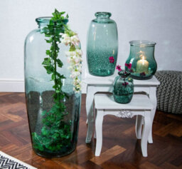 Verano Spanish Ceramics Recycled Glass Rimma Clear Home Décor Small Teardrop Vase (H) 16Cm - thumbnail 7