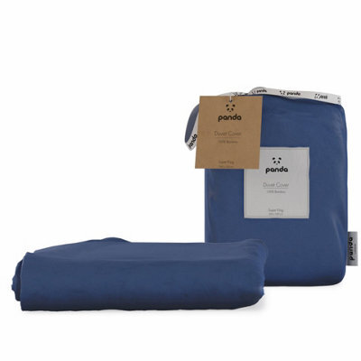 Panda London 100% Bamboo Bedding Fitted Sheet Deep Sea Navy - image 1