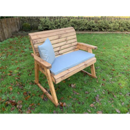 Marlborough Deluxe Rocker Bench With 1 X Bench Cushion Grey, 1 X Scatter Cushion Grey, 1 X Standard Cover - thumbnail 3