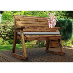 Marlborough Deluxe Rocker Bench With 1 X Bench Cushion Grey, 1 X Scatter Cushion Grey, 1 X Standard Cover - thumbnail 4