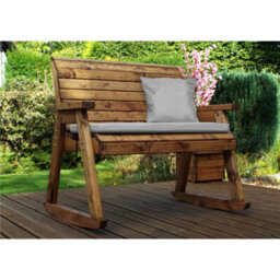 Marlborough Deluxe Rocker Bench With 1 X Bench Cushion Grey, 1 X Scatter Cushion Grey, 1 X Standard Cover - thumbnail 1
