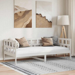 Walplus Day Bed Without Mattress White Solid Wood Pine 90X190 Cm Single - thumbnail 1