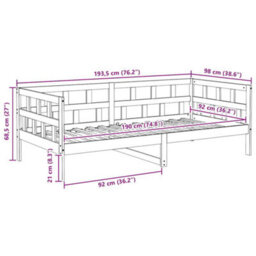 Walplus Day Bed Without Mattress White Solid Wood Pine 90X190 Cm Single - thumbnail 9