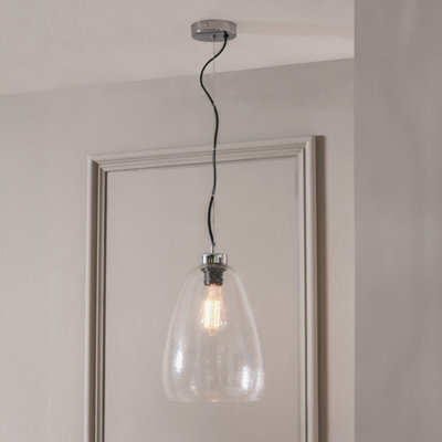 Pacific Lifestyle Beja Organic Shape Tall Clear Bubble Glass Pendant - image 1