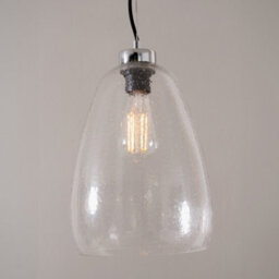 Pacific Lifestyle Beja Organic Shape Tall Clear Bubble Glass Pendant - thumbnail 2