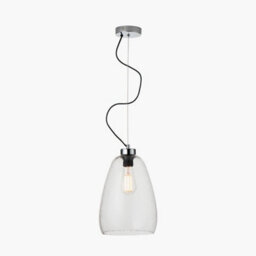 Pacific Lifestyle Beja Organic Shape Tall Clear Bubble Glass Pendant - thumbnail 6