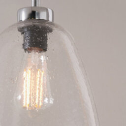 Pacific Lifestyle Beja Organic Shape Tall Clear Bubble Glass Pendant - thumbnail 3