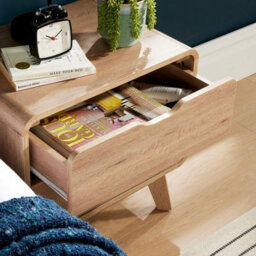 Home Source Nordica 2 Drawer Bedside Storage Unit Oak - thumbnail 6