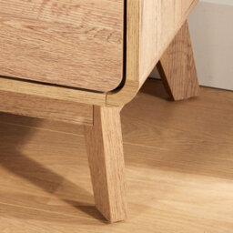 Home Source Nordica 2 Drawer Bedside Storage Unit Oak - thumbnail 7