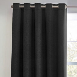 furn. Furn Dawn Textured Blackout Eyelet Curtain Pair Black (W)168Cm X (D)229Cm - thumbnail 3