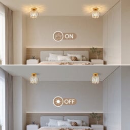 Pheashine Gold Crystal Cage E27 Base Ceiling Lamp Without Bulb - thumbnail 4