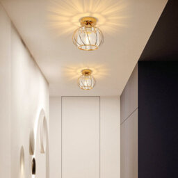 Pheashine Gold Crystal Cage E27 Base Ceiling Lamp Without Bulb