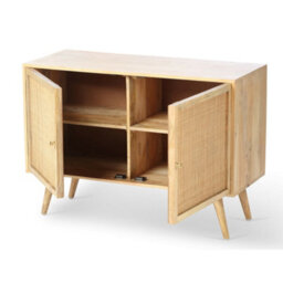 Desser Manhattan Sideboard 2 Door Mango Wood & Cane Webbing In Natural H70Cm X W100Cm X D40Cm - thumbnail 2
