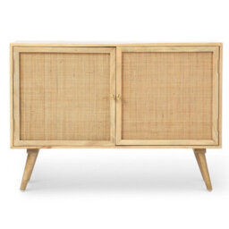 Desser Manhattan Sideboard 2 Door Mango Wood & Cane Webbing In Natural H70Cm X W100Cm X D40Cm - thumbnail 1