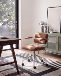 Beliani Desk Chair Candor Brown - thumbnail 2