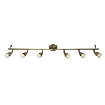 Luminosa Lighting Luminosa Amalfi Adjustable 6 Light Spotlight Antique Brass, Gu10