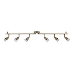 Luminosa Lighting Luminosa Amalfi Adjustable 6 Light Spotlight Antique Brass, Gu10 - thumbnail 2