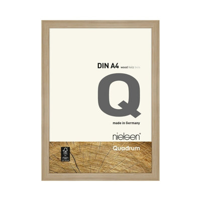 Nielsen Quadrum A4 Oak Wooden Picture Frame With Float Glass And Push/turn Clips - image 1