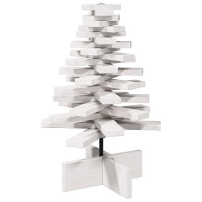 Berkfield Versatile Wooden Christmas Tree For Decoration White 60 Cm Solid Wood Pine - image 1