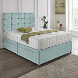 Dining Tables Rio Matching Headboard Divan Set, 2 Drawer On Same Side With Sprung 1500 Comfort Mattress - King - thumbnail 1