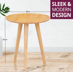 Hallowood Furniture Waverly Small Round Side Table With 3 Legs (Pair) - thumbnail 3