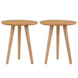 Hallowood Furniture Waverly Small Round Side Table With 3 Legs (Pair) - thumbnail 1