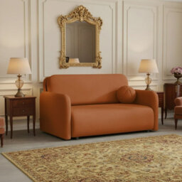 Viva Sun Iii Sofa Bed With Sleeping Function And Storage Compartment Chipboard Metal Legs 150X103X85Cm Orange - thumbnail 1