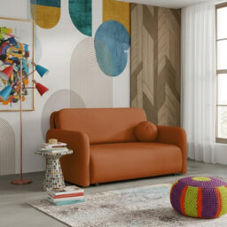 Viva Sun Iii Sofa Bed With Sleeping Function And Storage Compartment Chipboard Metal Legs 150X103X85Cm Orange - thumbnail 2