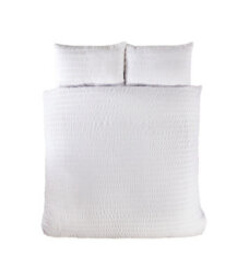 Rapport Home Seersucker Luxury Polyester Duvet Cover Set & Pillowcase Double White - thumbnail 3
