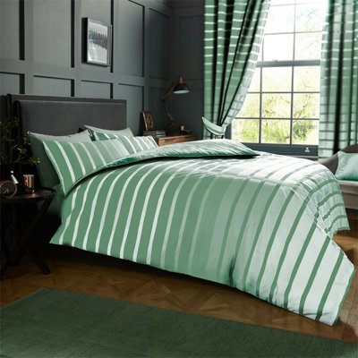 Gc Gaveno Cavailia Striped Duvet Cover Bedding Set Duck Egg King 3Pc Linen Bedding Set - image 1