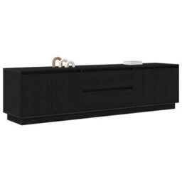 Berkfield Tv Cabinet With Led Lights Black Oak 193.5X41X50 Cm - thumbnail 5