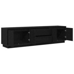Berkfield Tv Cabinet With Led Lights Black Oak 193.5X41X50 Cm - thumbnail 6