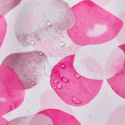Neel Blue Pink Petals Polyester Shower Curtain, Water-Resistant Bathroom Curtain With 12 Hooks - 180X180Cm - thumbnail 5
