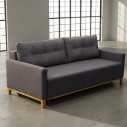 Ariel Fabric Sofa Bed With Foam Wave Springs Wooden Frame Loose Back Cushions Storage 213 X 101 X 91 Cm Grey - thumbnail 2