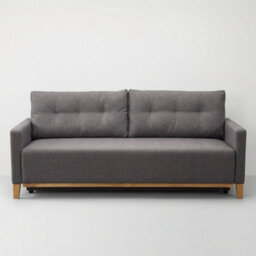 Ariel Fabric Sofa Bed With Foam Wave Springs Wooden Frame Loose Back Cushions Storage 213 X 101 X 91 Cm Grey - thumbnail 3