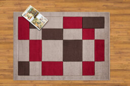 Smart Living Modern Thick Havana Carved Area Rug, Living Room Carpet, Kitchen Floor, Bedroom Soft Rugs 60Cm X 220Cm - Beige Red - thumbnail 2