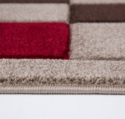 Smart Living Modern Thick Havana Carved Area Rug, Living Room Carpet, Kitchen Floor, Bedroom Soft Rugs 60Cm X 220Cm - Beige Red - thumbnail 4