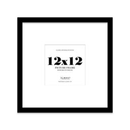 "12X12"" Black Picture Frame - 12X12"" Square Frame With 9X9"" Mount For 12X12""/9X9"" Pictures Art Deco Style Room Decor, 1 Pack" - thumbnail 1