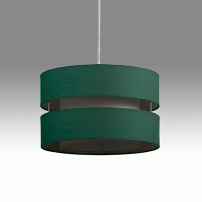 K Living Layer Fabric Ceiling Light Shade Pendant Forrest Green - image 1