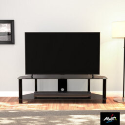 "Avf Classic 1.4M Glass Corner Tv Stand With Cable Management For Tvs Up To 65"" - Black" - thumbnail 4