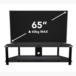 "Avf Classic 1.4M Glass Corner Tv Stand With Cable Management For Tvs Up To 65"" - Black" - thumbnail 2