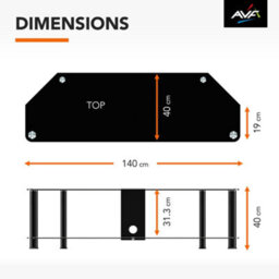 "Avf Classic 1.4M Glass Corner Tv Stand With Cable Management For Tvs Up To 65"" - Black" - thumbnail 6